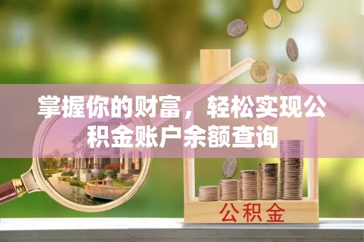 镇坪掌握你的财富，轻松实现公积金账户余额查询
