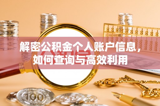 镇坪解密公积金个人账户信息，如何查询与高效利用
