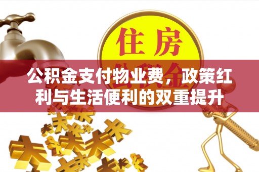 镇坪公积金支付物业费，政策红利与生活便利的双重提升
