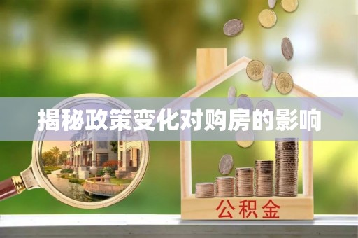 镇坪揭秘政策变化对购房的影响