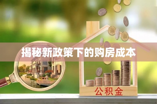 镇坪揭秘新政策下的购房成本